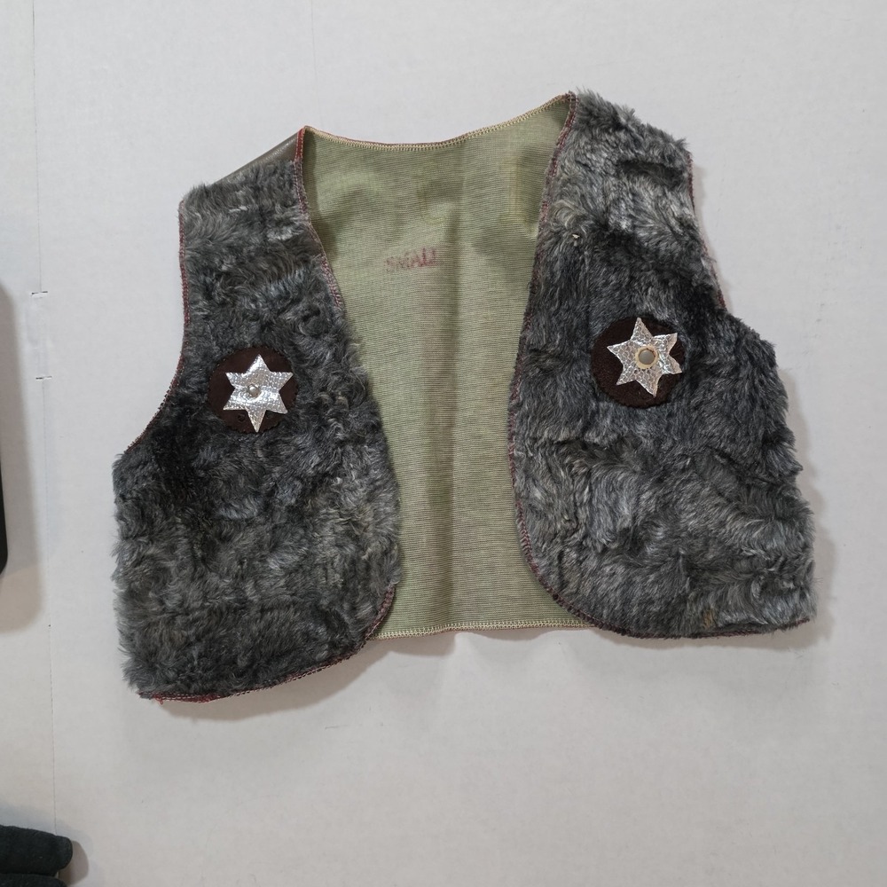 Vintage 50s-60s Kid's Small Vest w Indian Graphic Western Cowboy Cowgirl Ranger
